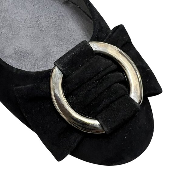 NWOT Stuart Weitzman Caring Black Suede Wedge Pump women's size 7.5 - Picture 5 of 11